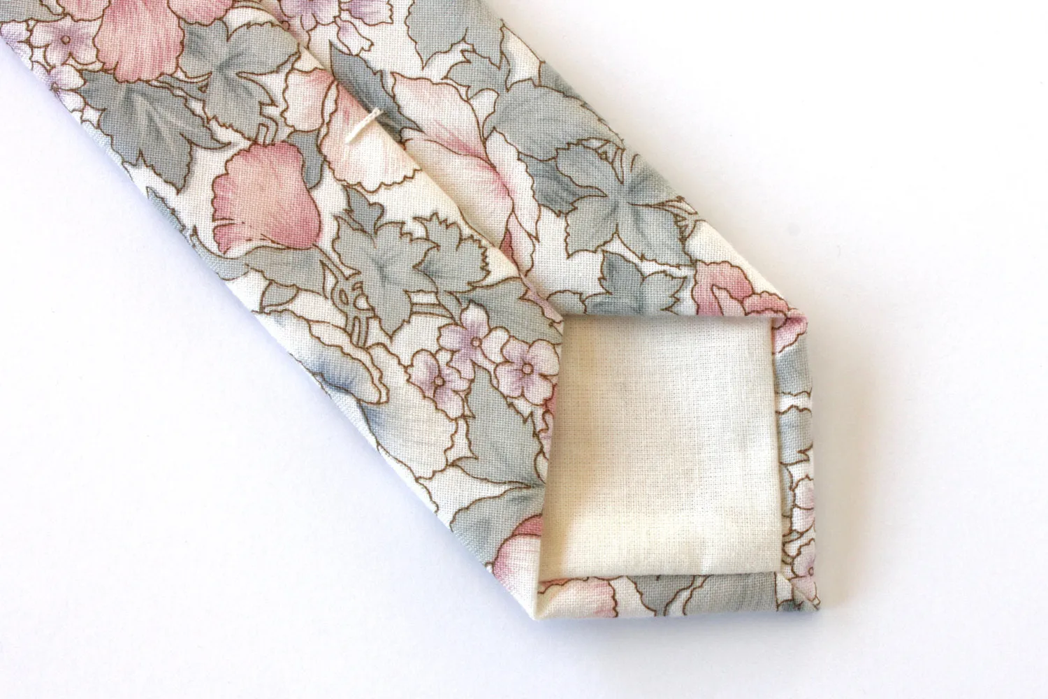 Blue and Pink Floral Skinny Tie