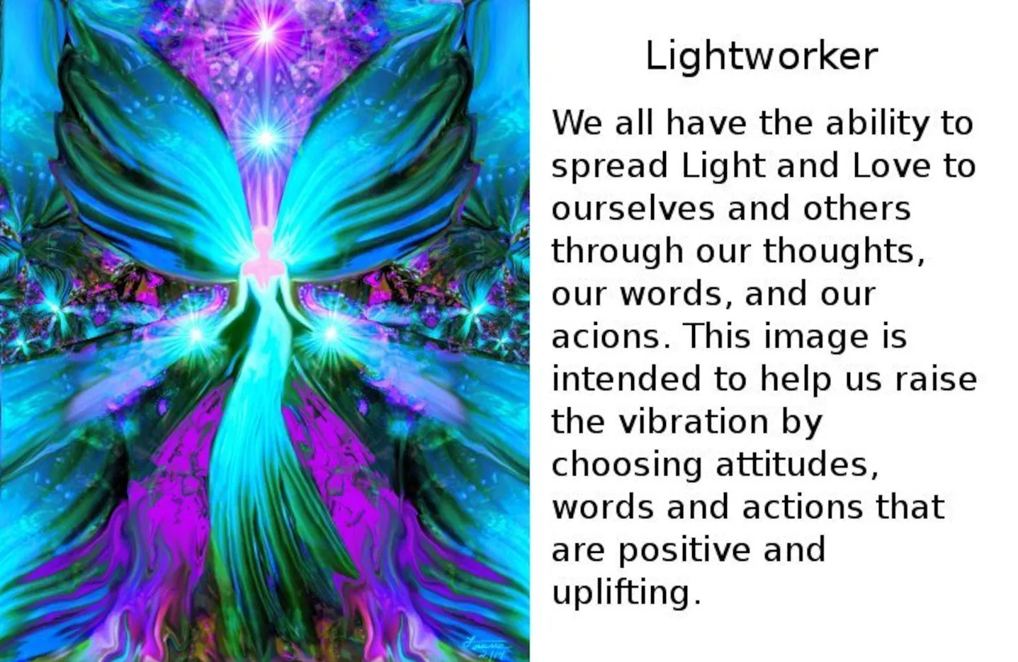 Blue Angel Artwork, Inspirational Wall Decor, Reiki Energy Print - "Lightworker"