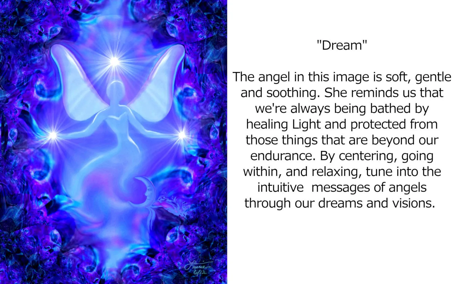 Blue Angel Stretched Canvas Print, Purple Wall Decor - "Dream"