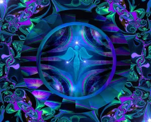 Blue Decor, Angel Art, Spiritual Wall Decor, Reiki Energy Art