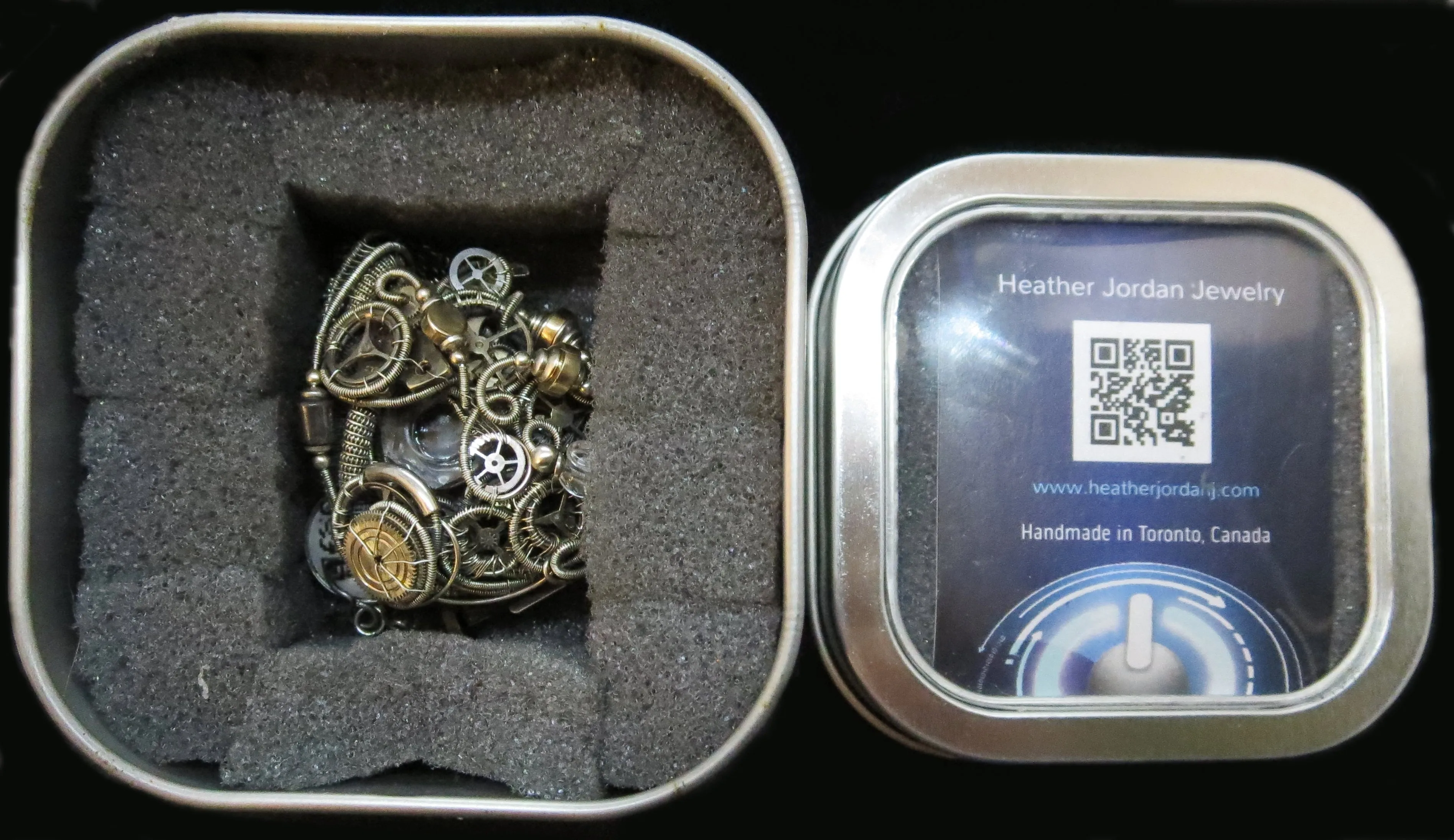 Blue Hex Nut LED Steampunk/Cyberpunk Fusion Pendant