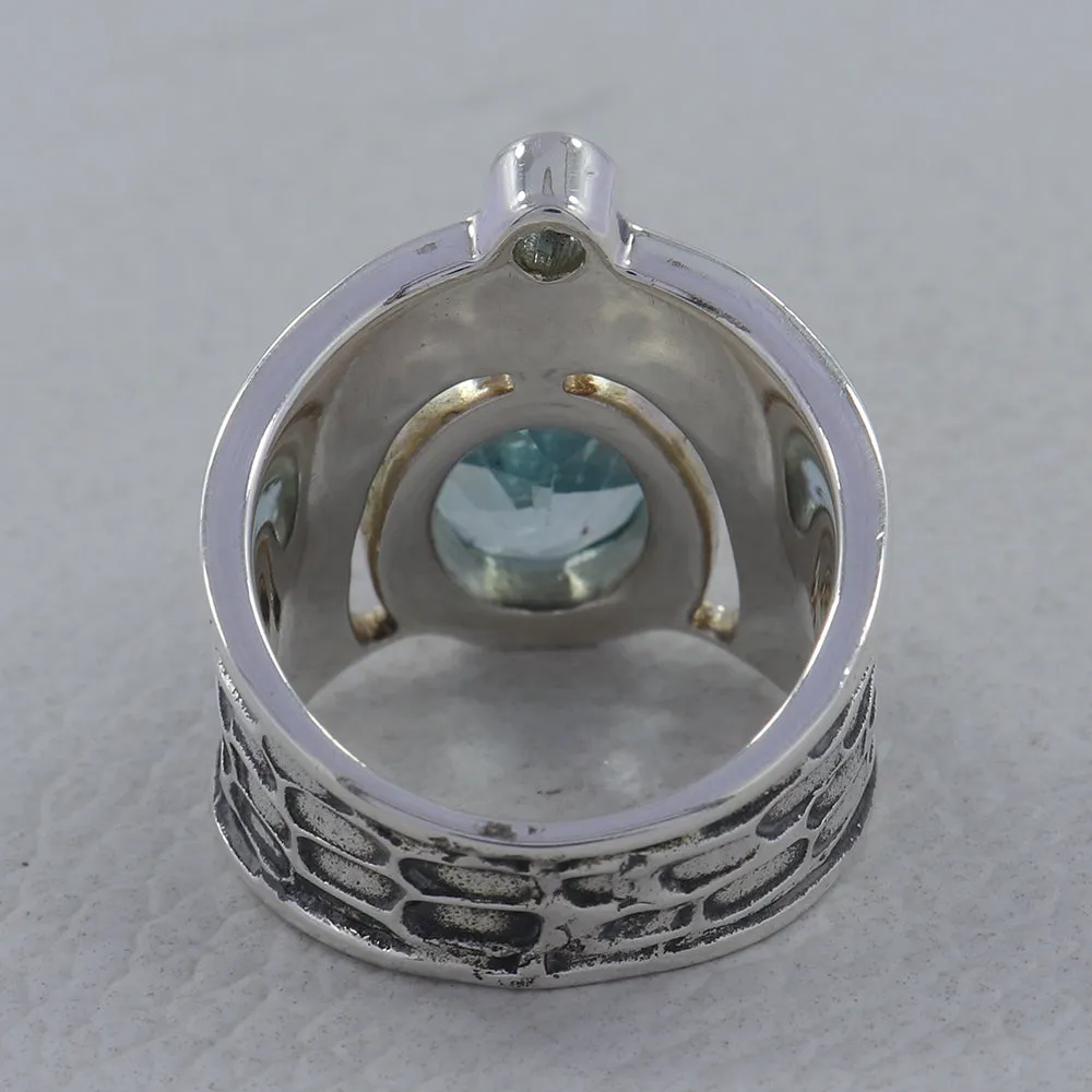 Blue Topaz Silver Ring