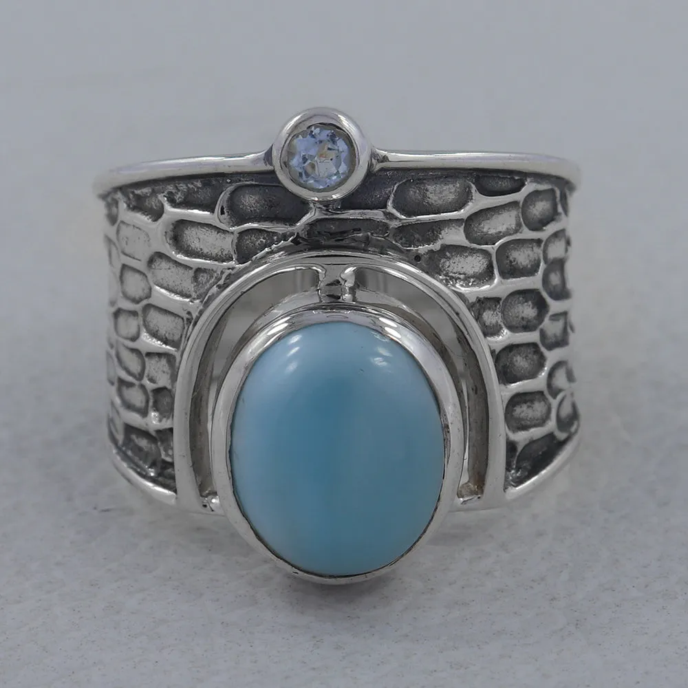 Blue Topaz Silver Ring