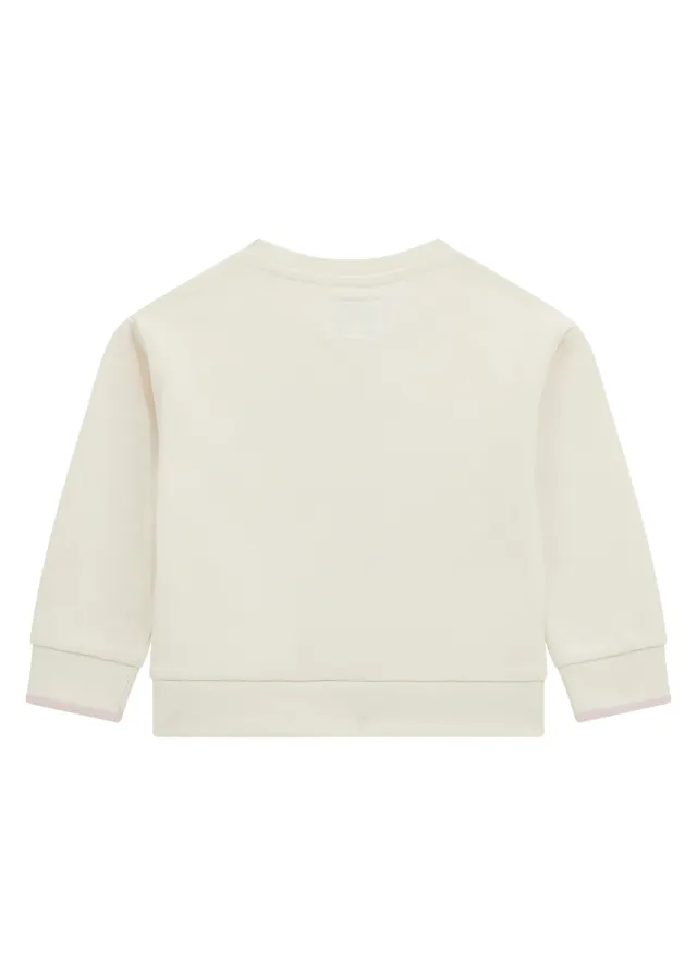 Bluza Sport Crem cu Broderie Flori K4BQ08 KAX74 G012 Guess