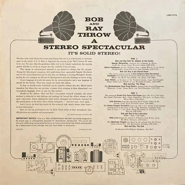 Bob and Ray - Throw A Stereo Spectacular - Hot Stamper