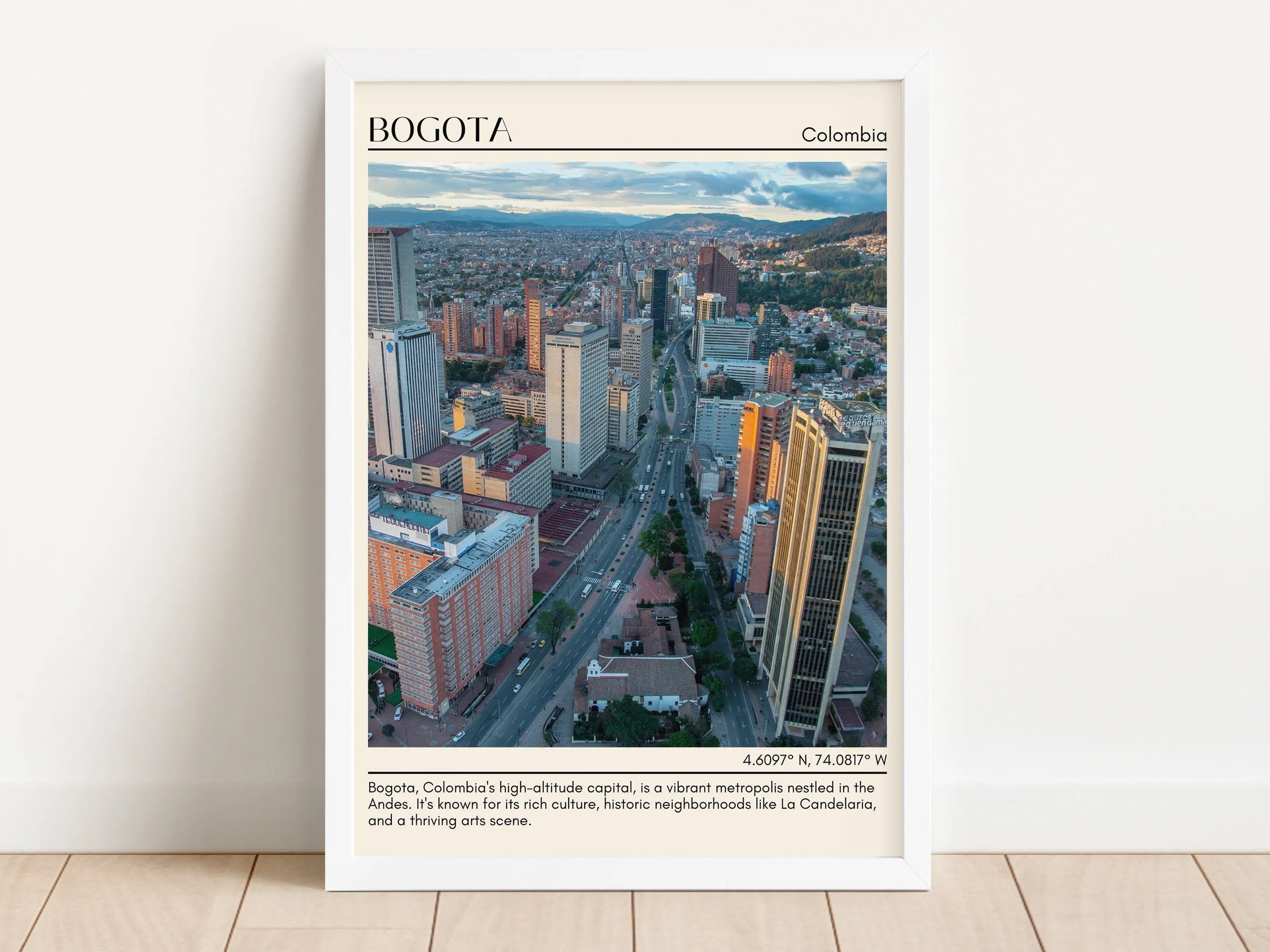 Bogota Minimal Wall Art, Colombia