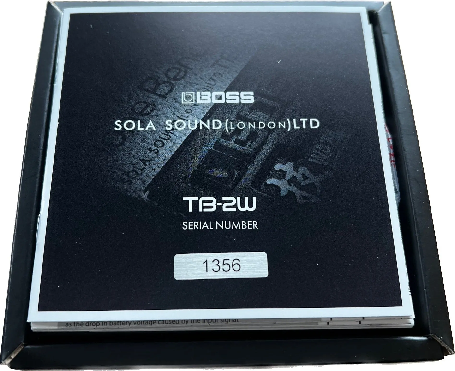 BOSS TB-2W Tone Bender Waza Pedal #1356 of 3000