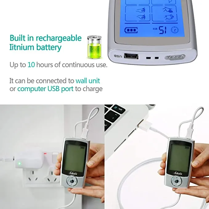 Brand new Tens Unit Rechargeable Electric Muscle Stimulator Machine with 16 Modes and 10 Pads, Pain Relief Body/Back Pulse Massager
