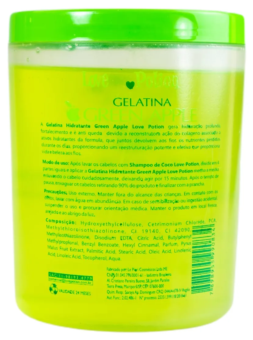 Brazilian Green Apple Deep Hydration Gelatine Treatment Mask 1kg - Love Potion