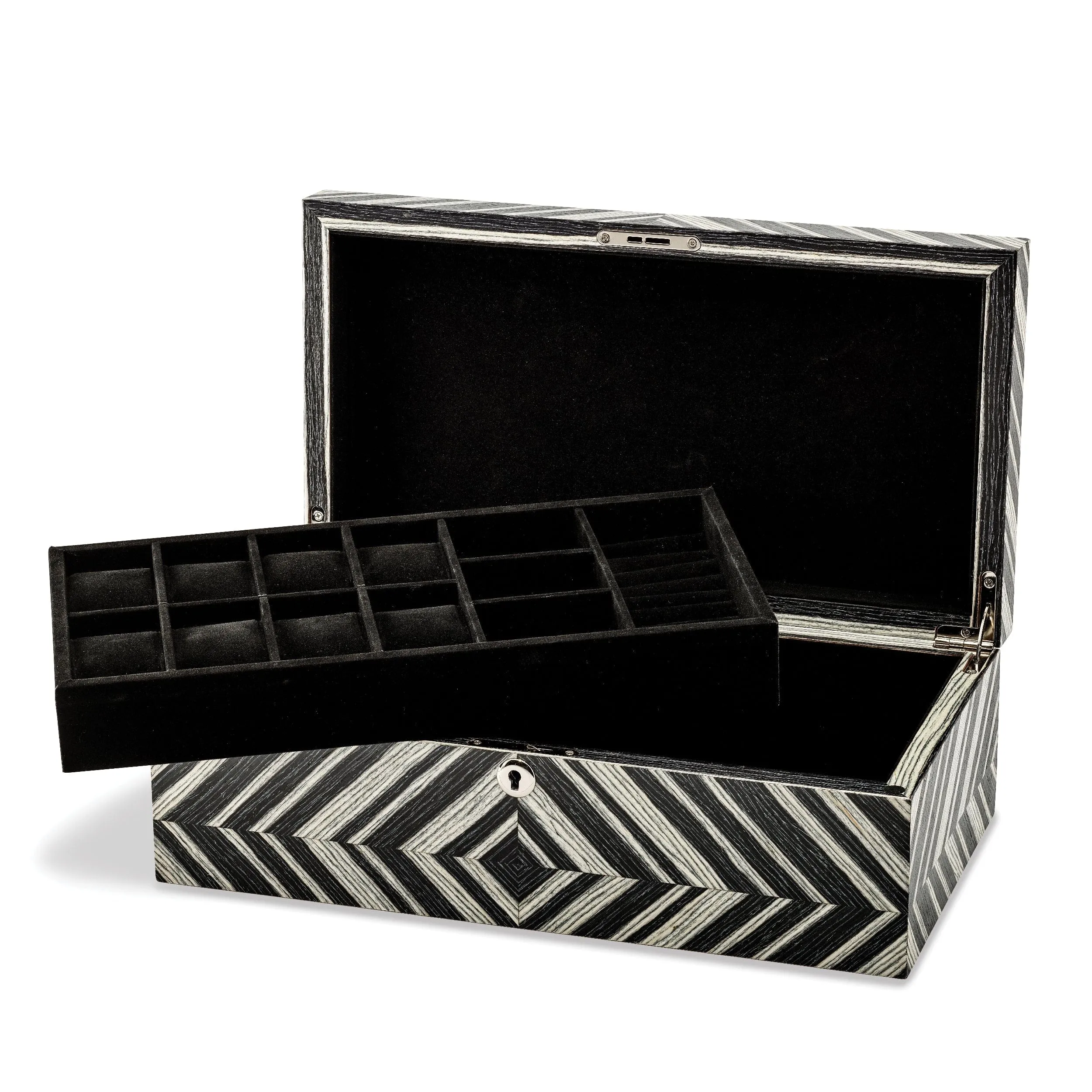 Brazilian Walnut Veneer Locking Jewelry Box