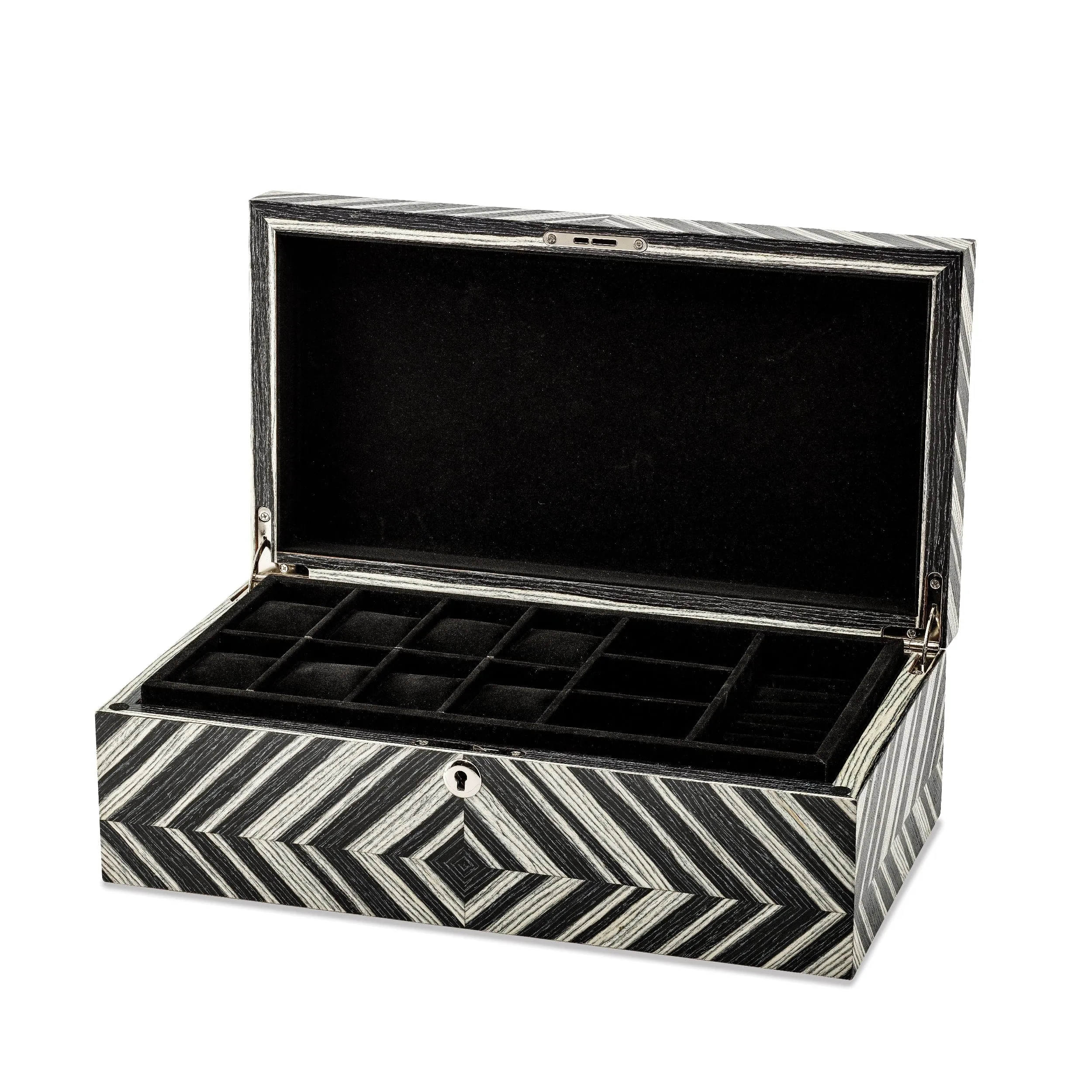 Brazilian Walnut Veneer Locking Jewelry Box