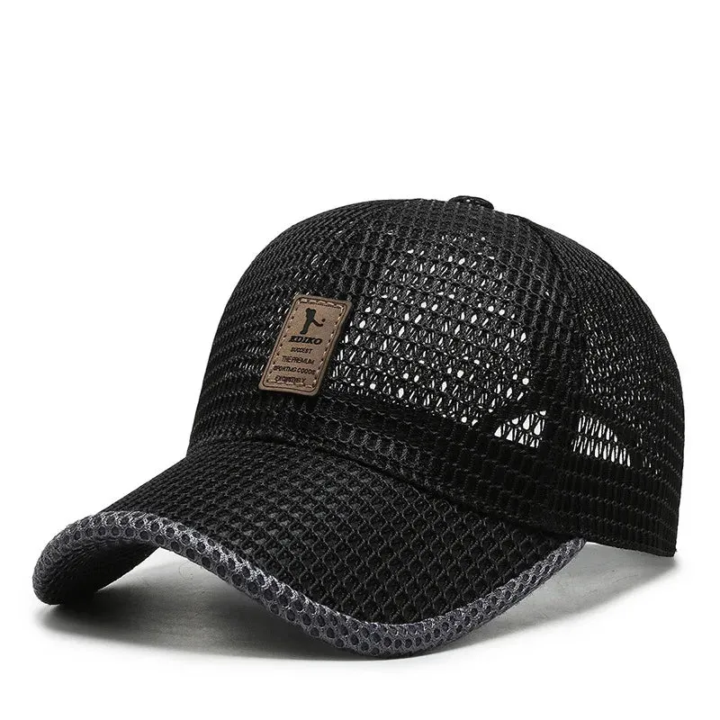Breathable Mesh Snapback Baseball Cap - Unisex Summer Hat for Fishing and Casual Sports