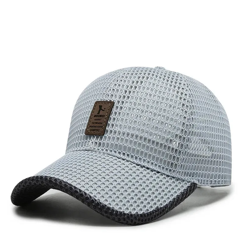 Breathable Mesh Snapback Baseball Cap - Unisex Summer Hat for Fishing and Casual Sports