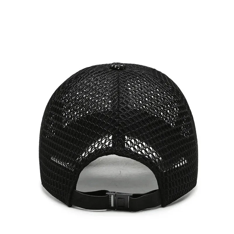 Breathable Mesh Snapback Baseball Cap - Unisex Summer Hat for Fishing and Casual Sports