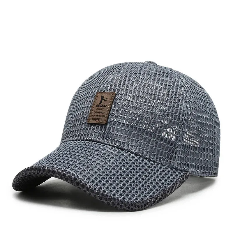 Breathable Mesh Snapback Baseball Cap - Unisex Summer Hat for Fishing and Casual Sports