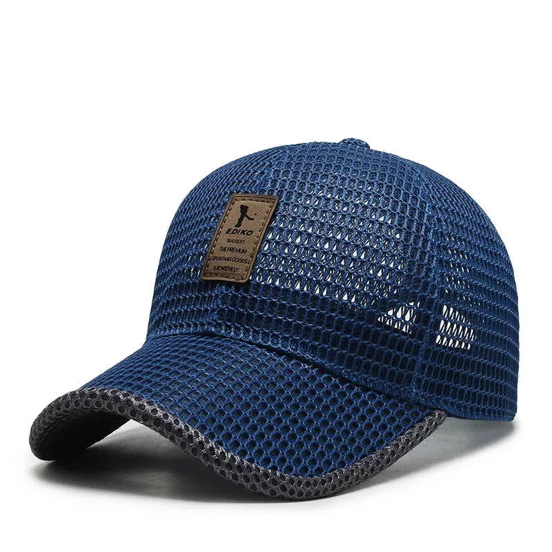 Breathable Mesh Snapback Baseball Cap - Unisex Summer Hat for Fishing and Casual Sports