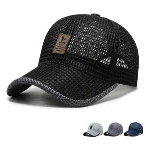 Breathable Mesh Snapback Baseball Cap - Unisex Summer Hat for Fishing and Casual Sports