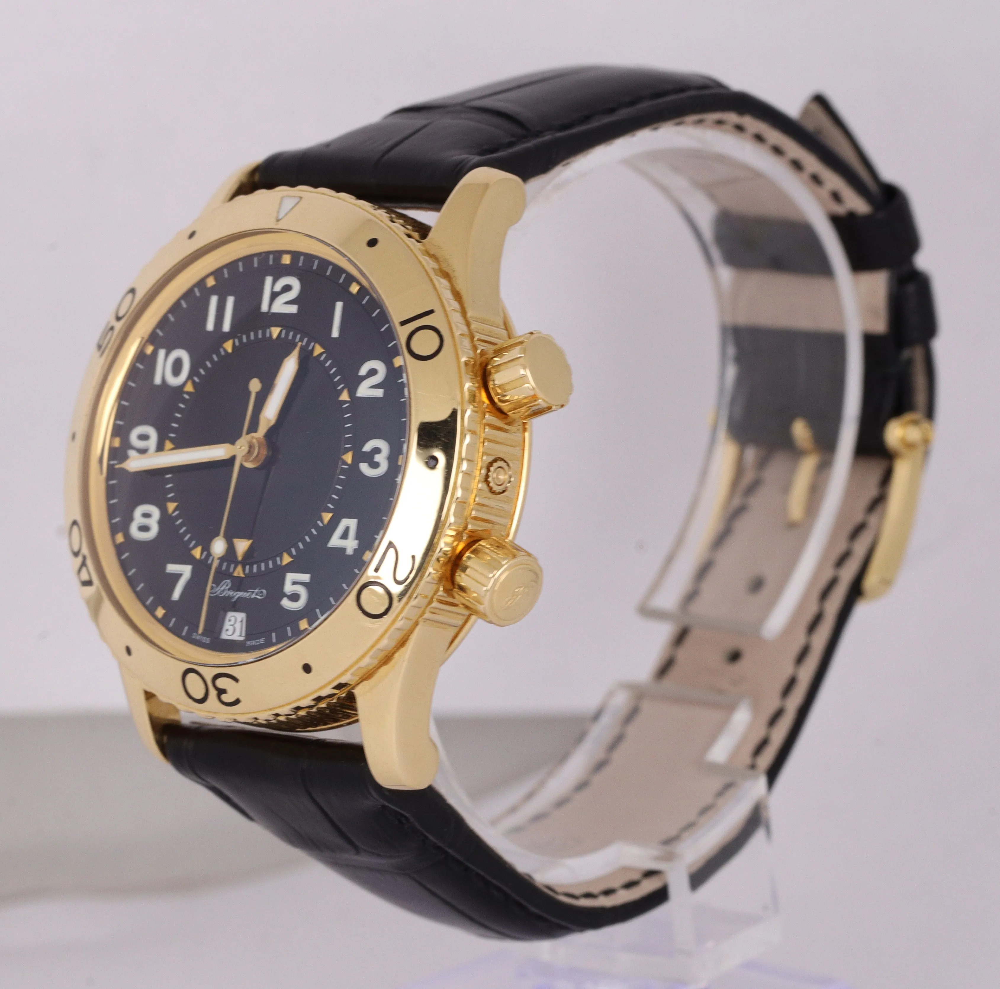 Breguet Type XX Transatlantique Alarm 3860 18K Yellow Gold 39mm Black Arabic