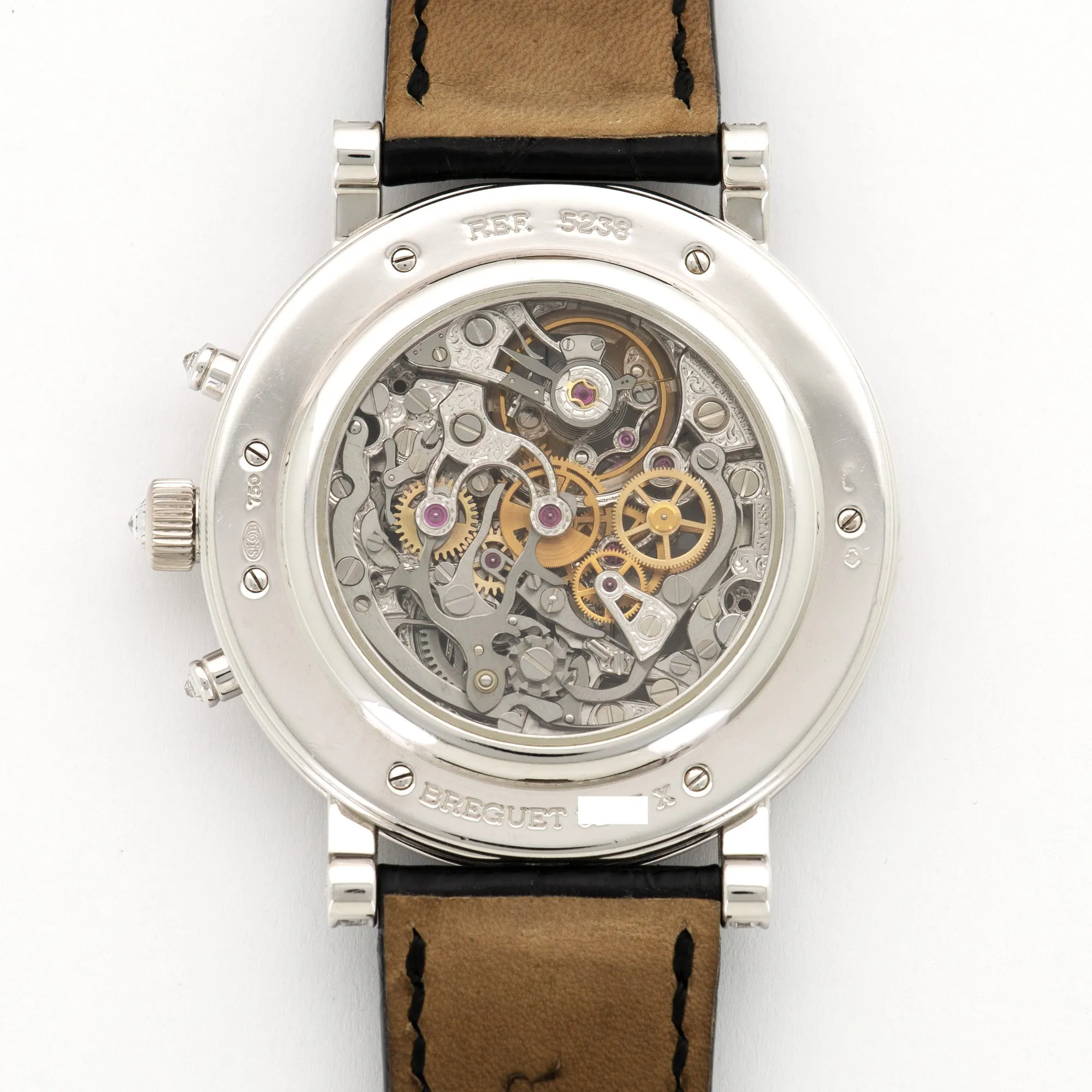 Breguet White Gold Chronograph Skeleton Baguette Diamond Watch