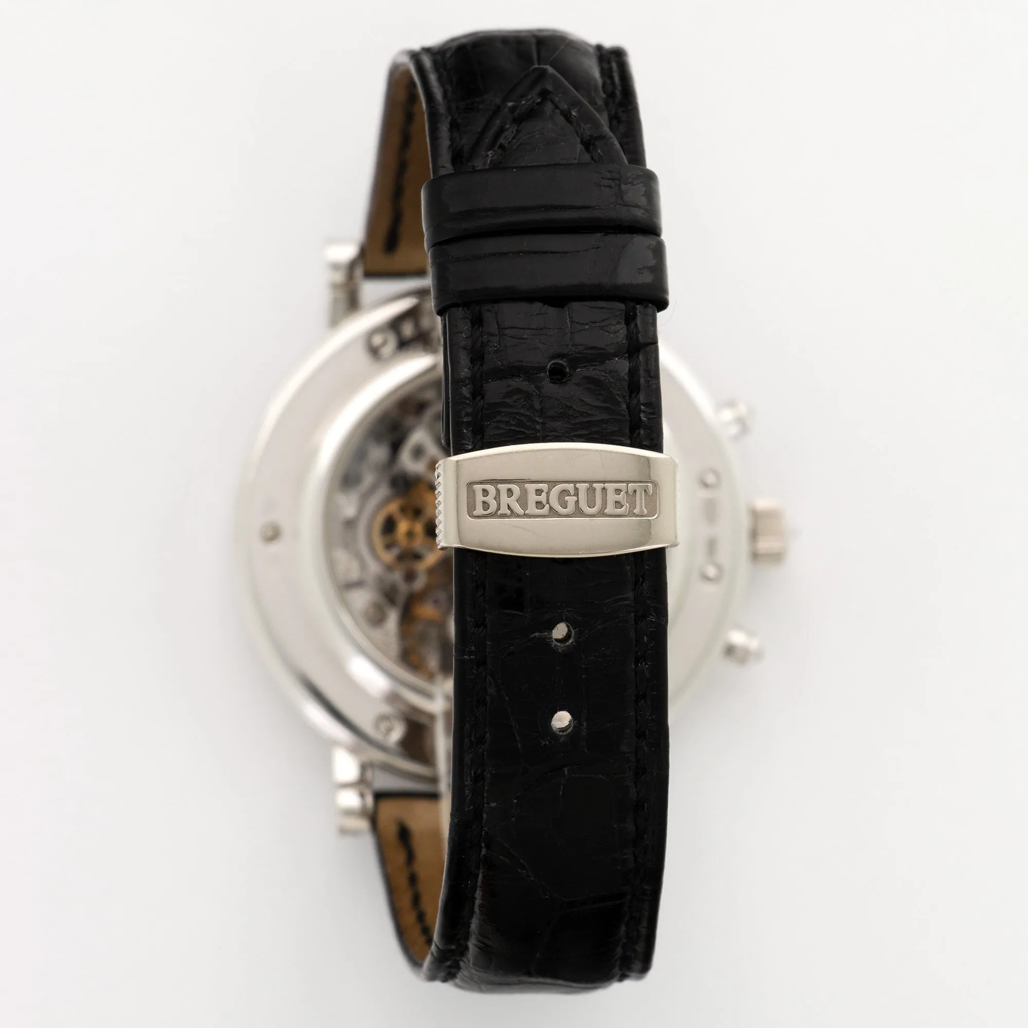 Breguet White Gold Chronograph Skeleton Baguette Diamond Watch