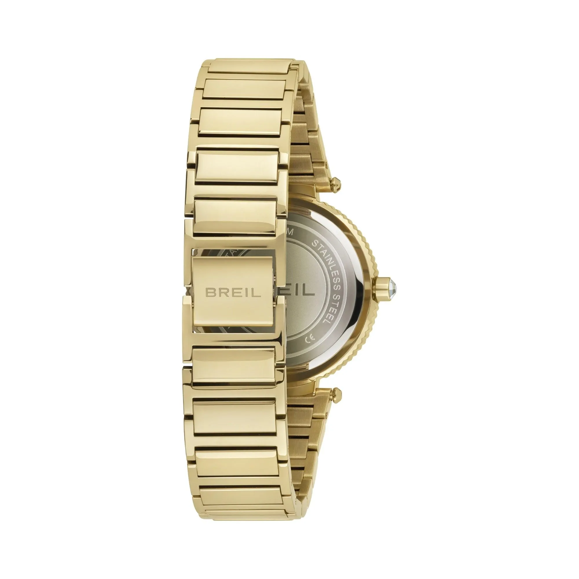 Breil Pivot 32mm white Quartz Steel Finish IP Gold Tw1962 Finish