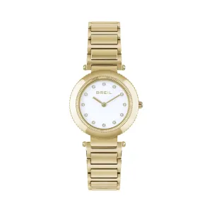 Breil Pivot 32mm white Quartz Steel Finish IP Gold Tw1962 Finish