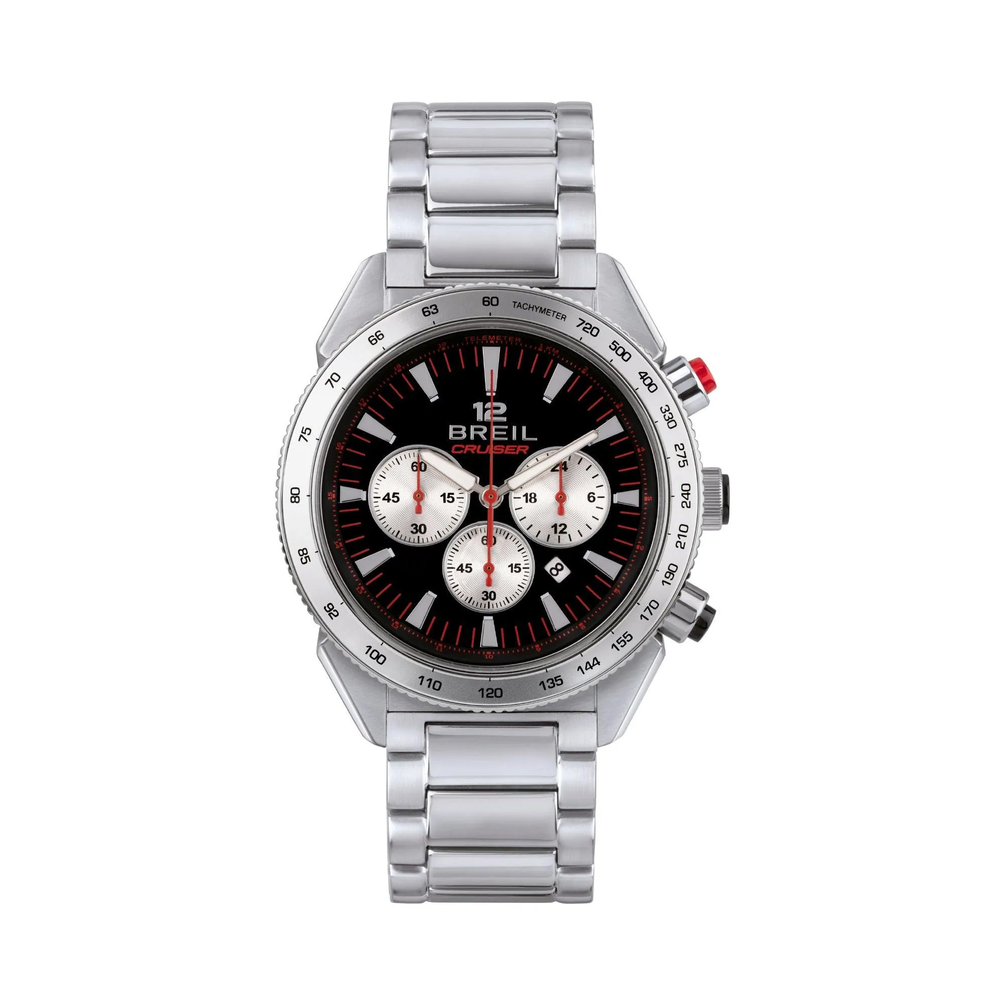 Breil watch cruiser chrono 44mm black quartz steel Tw1926