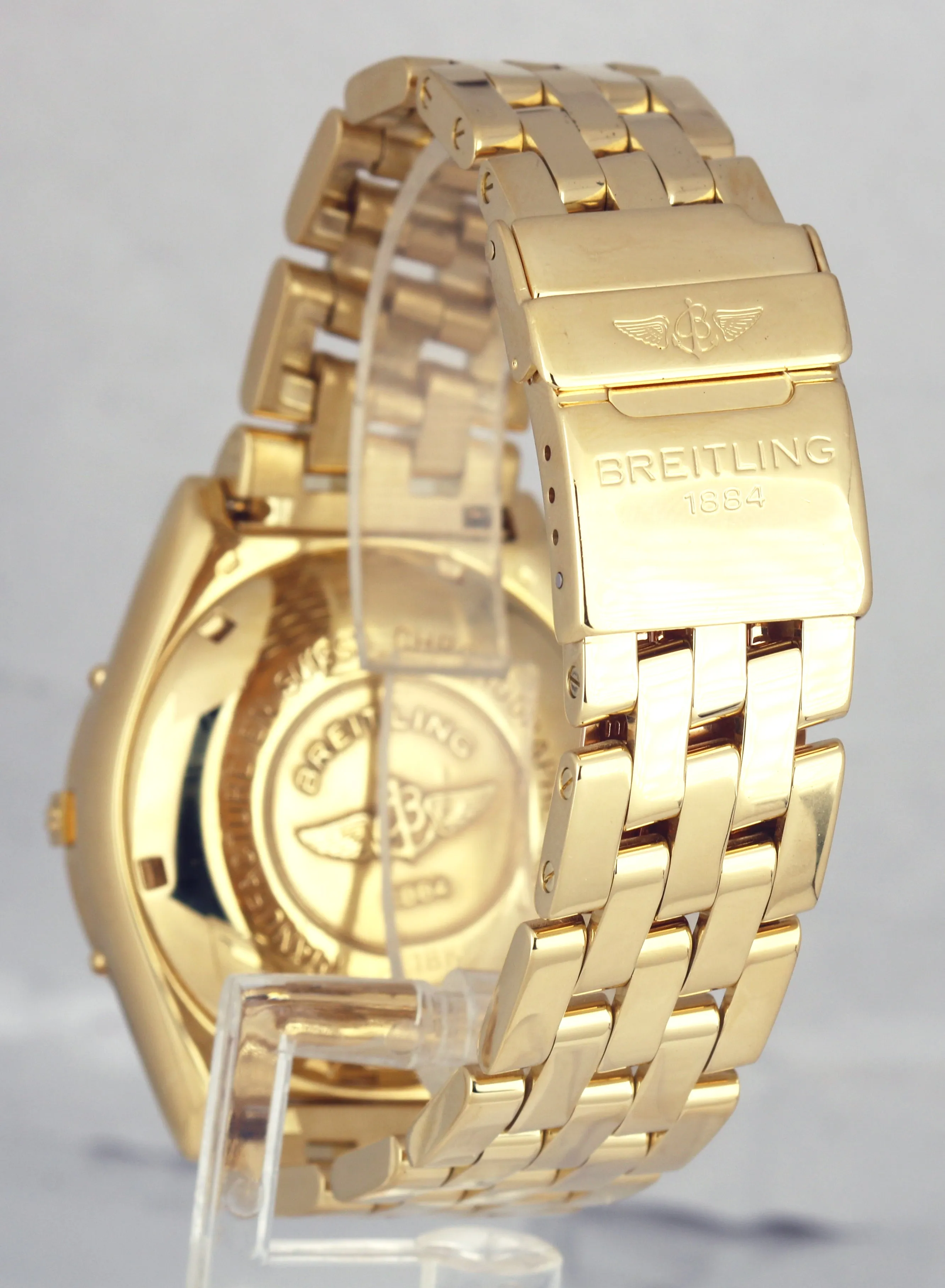 Breitling Chronomat 18K Yellow Gold 40mm Black Chronograph Date Watch K13050.1