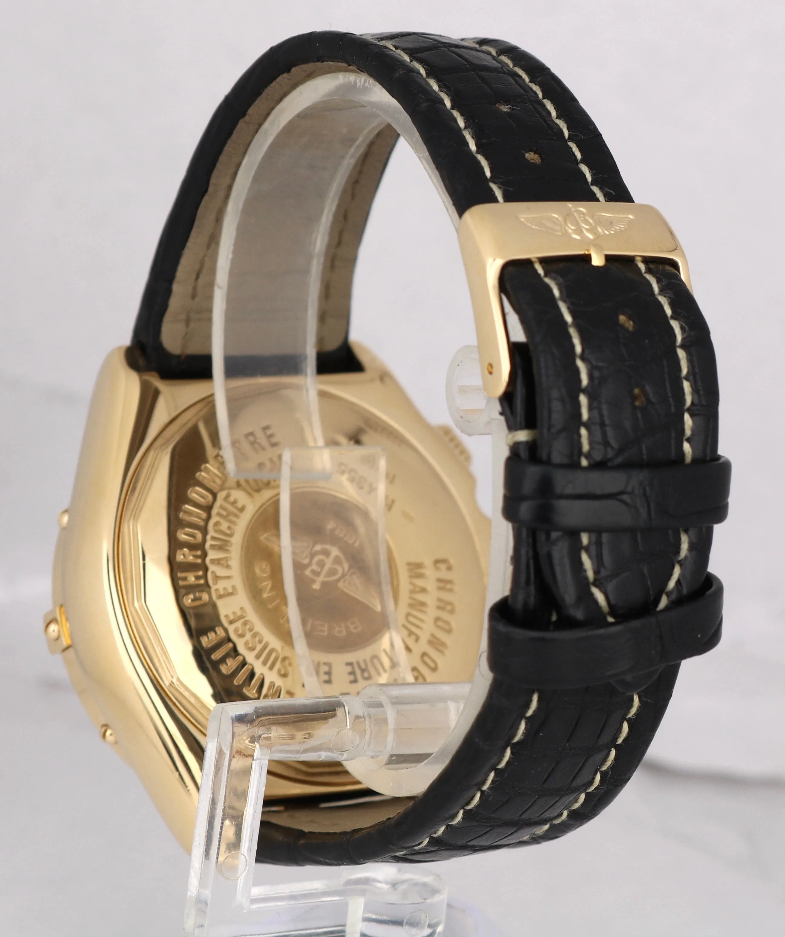 Breitling Crosswind Special Black 18K Yellow Gold 44mm K44355 Chronograph Date