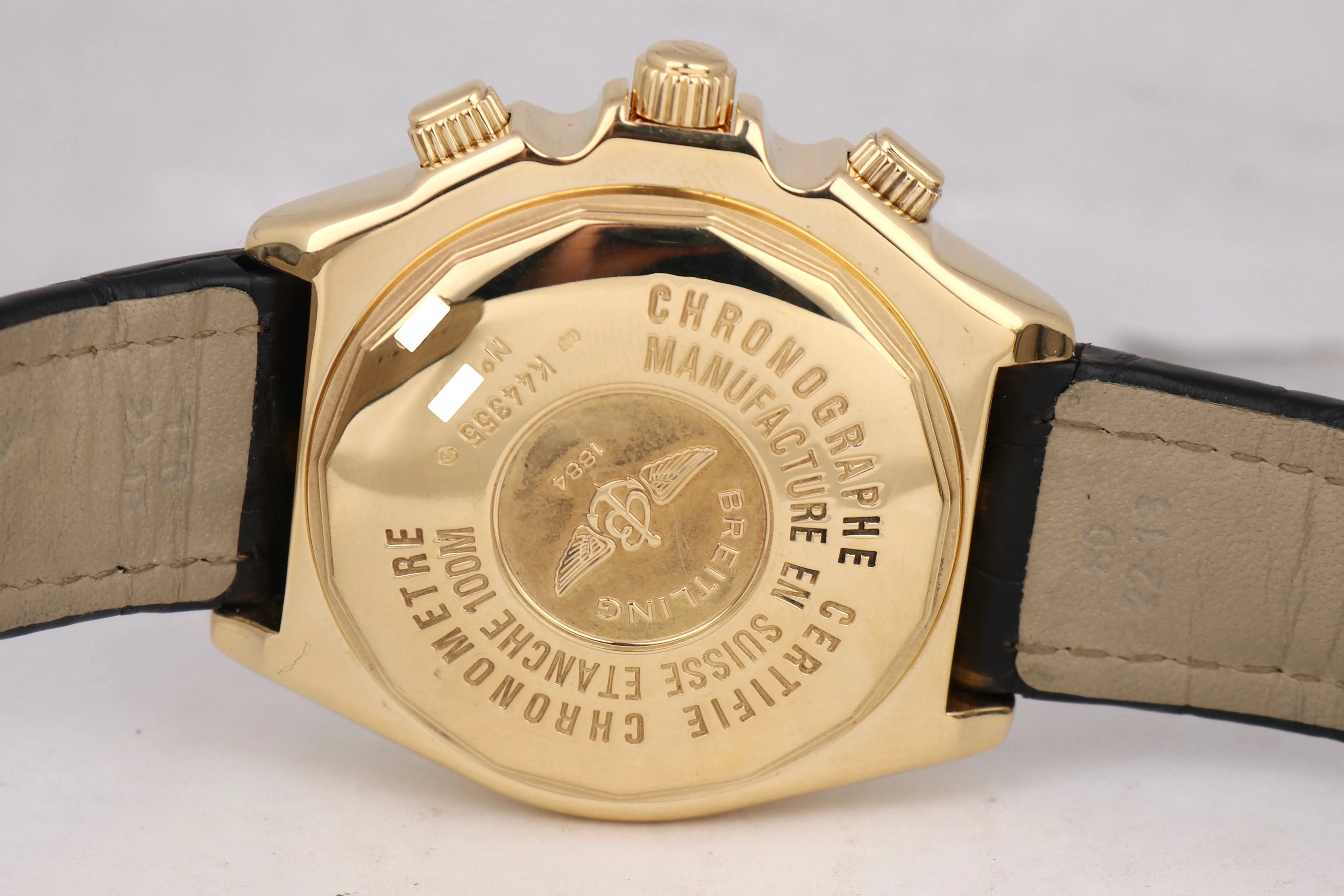 Breitling Crosswind Special Black 18K Yellow Gold 44mm K44355 Chronograph Date