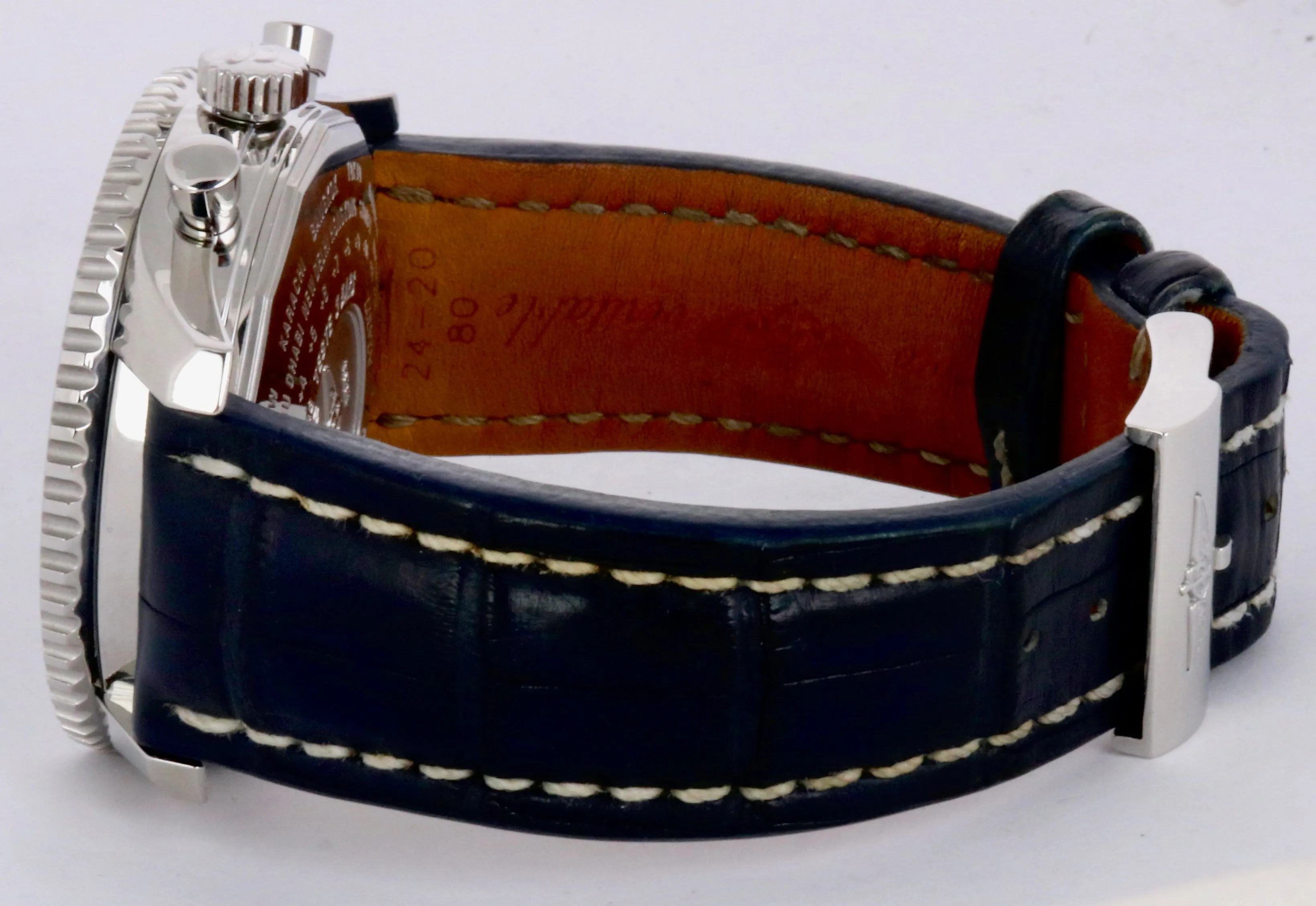 Breitling Navitimer World GMT Stainless Blue 46mm A24322 Chronograph Watch