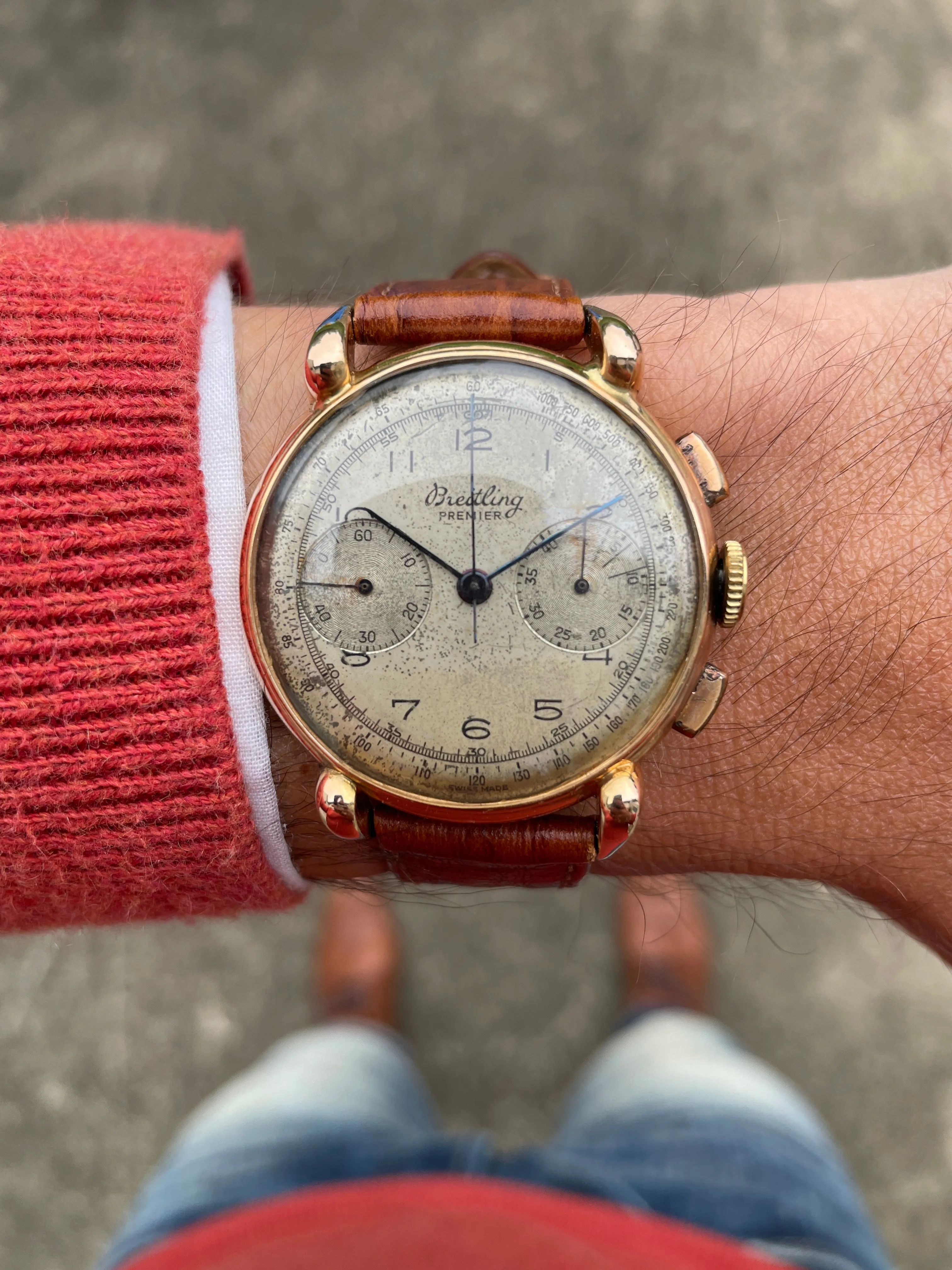 Breitling Premier 797 18k Rose Gold Chronograph