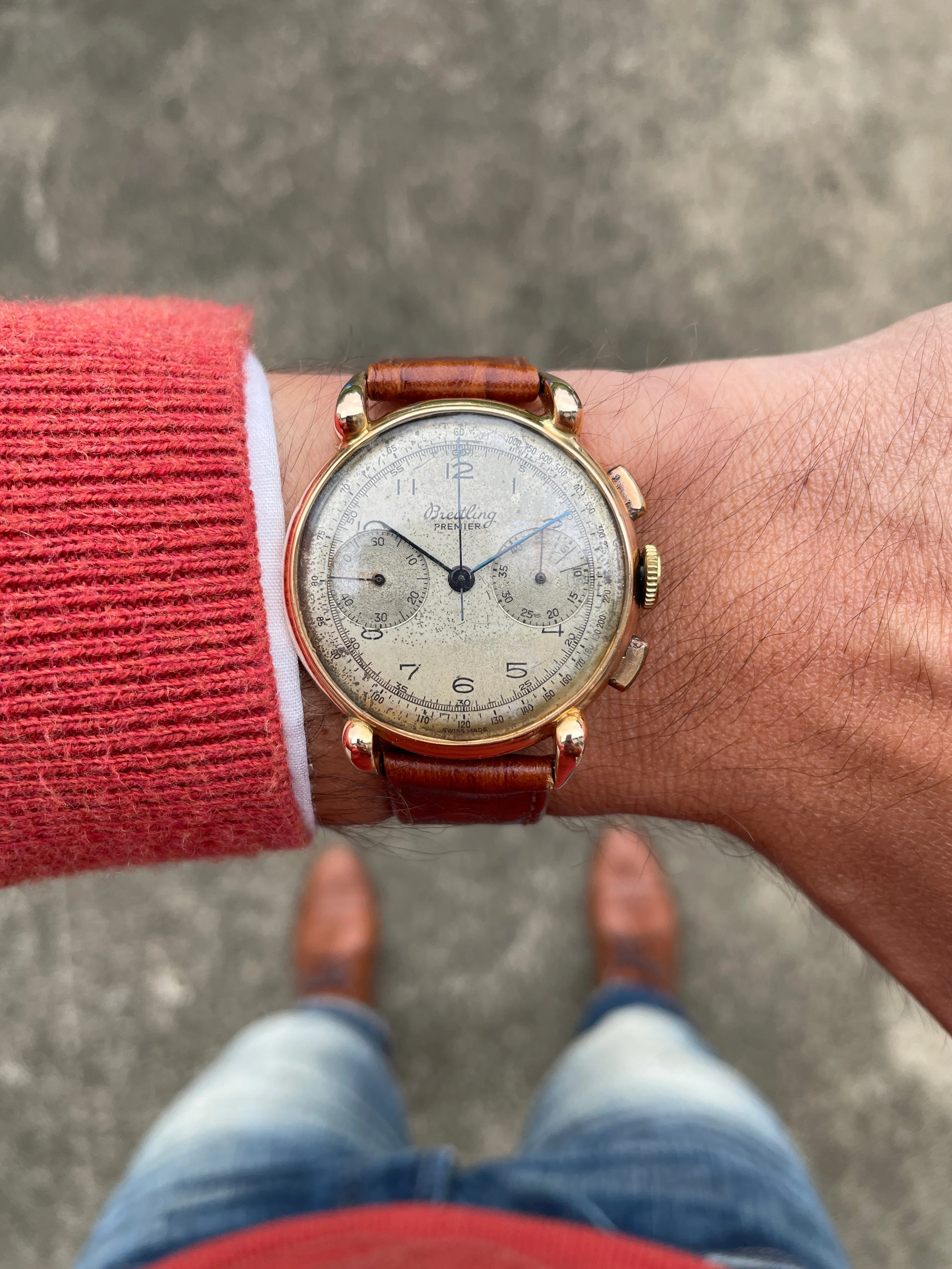 Breitling Premier 797 18k Rose Gold Chronograph
