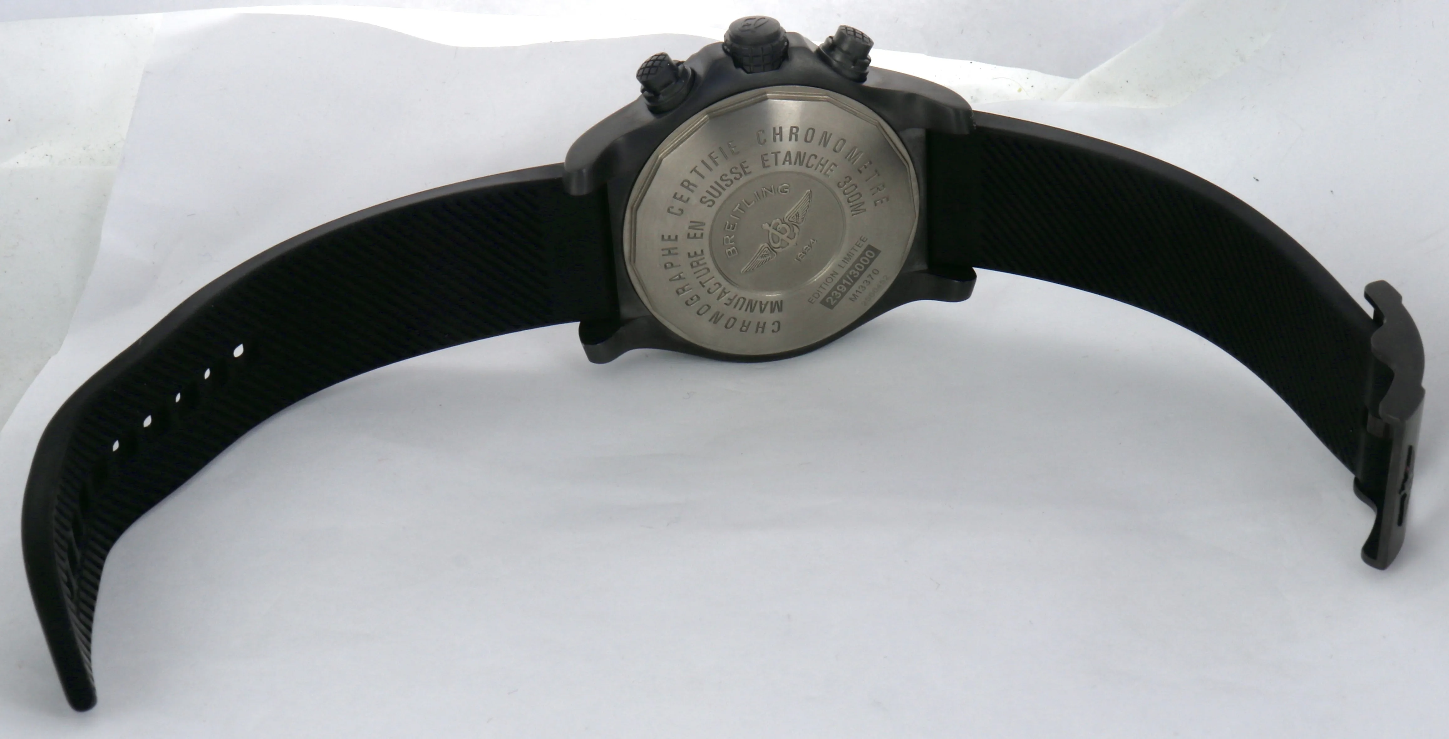 Breitling Super Avenger Automatic Black 48mm M13370 Steel Chronograph Date Watch