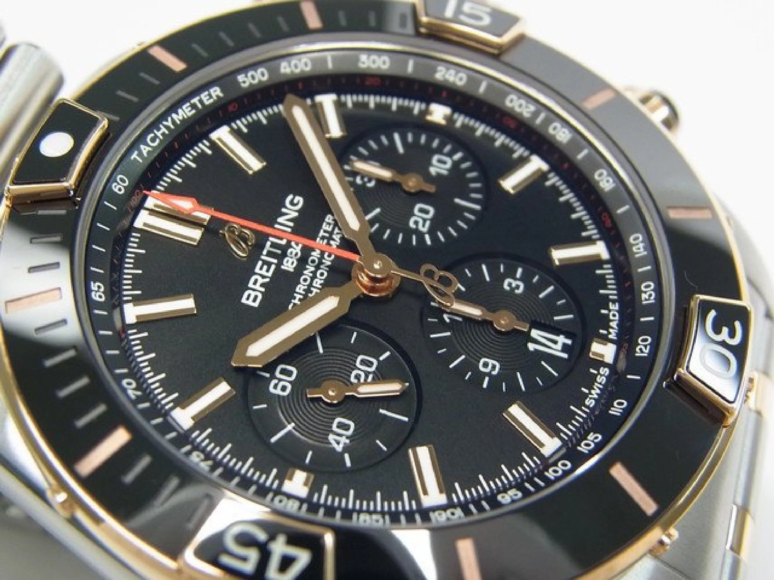 BREITLING Super Chrono Mat B01 44 SS x red gold black Mens 183687531