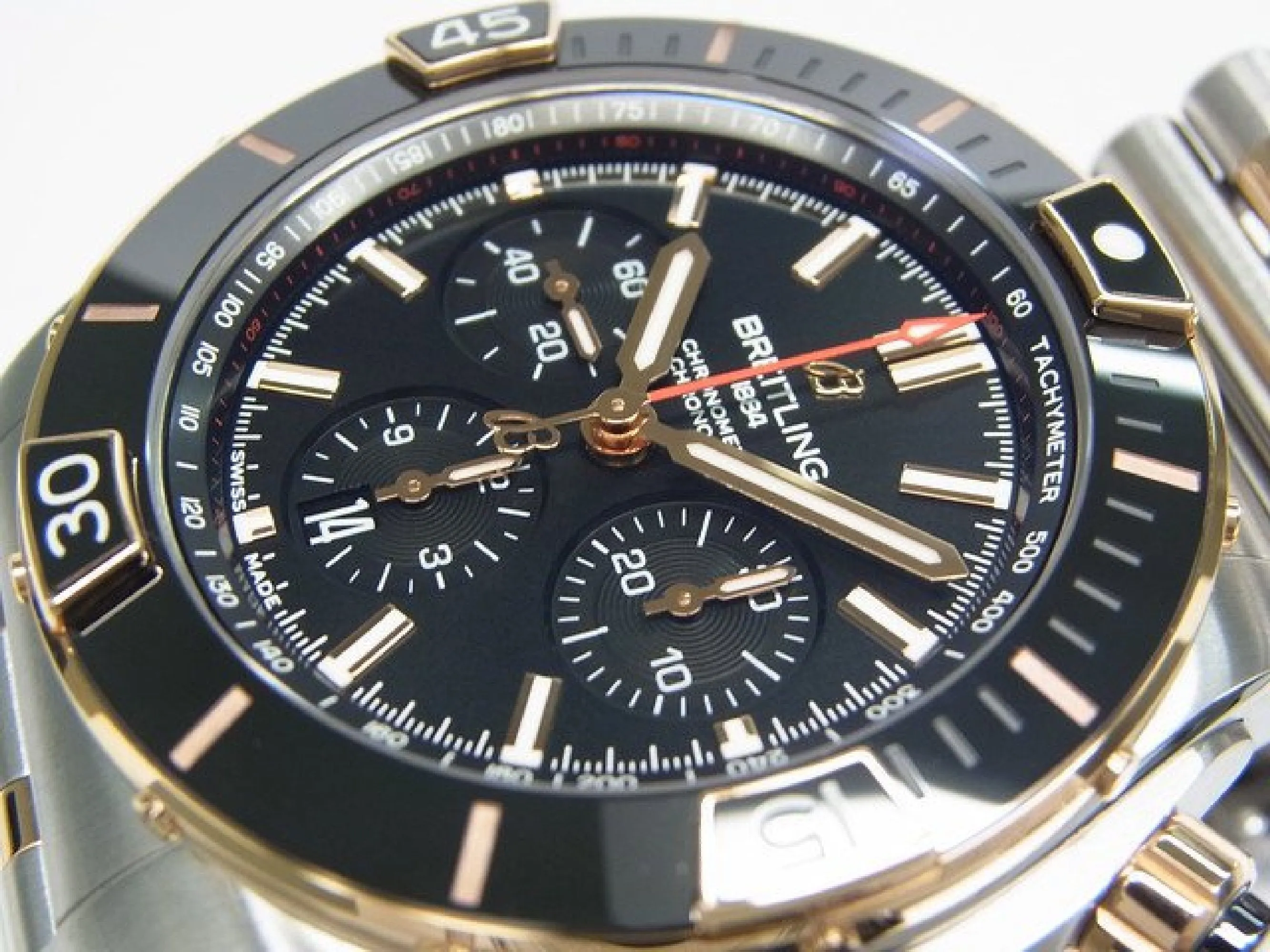 BREITLING Super Chrono Mat B01 44 SS x red gold black Mens 183687531