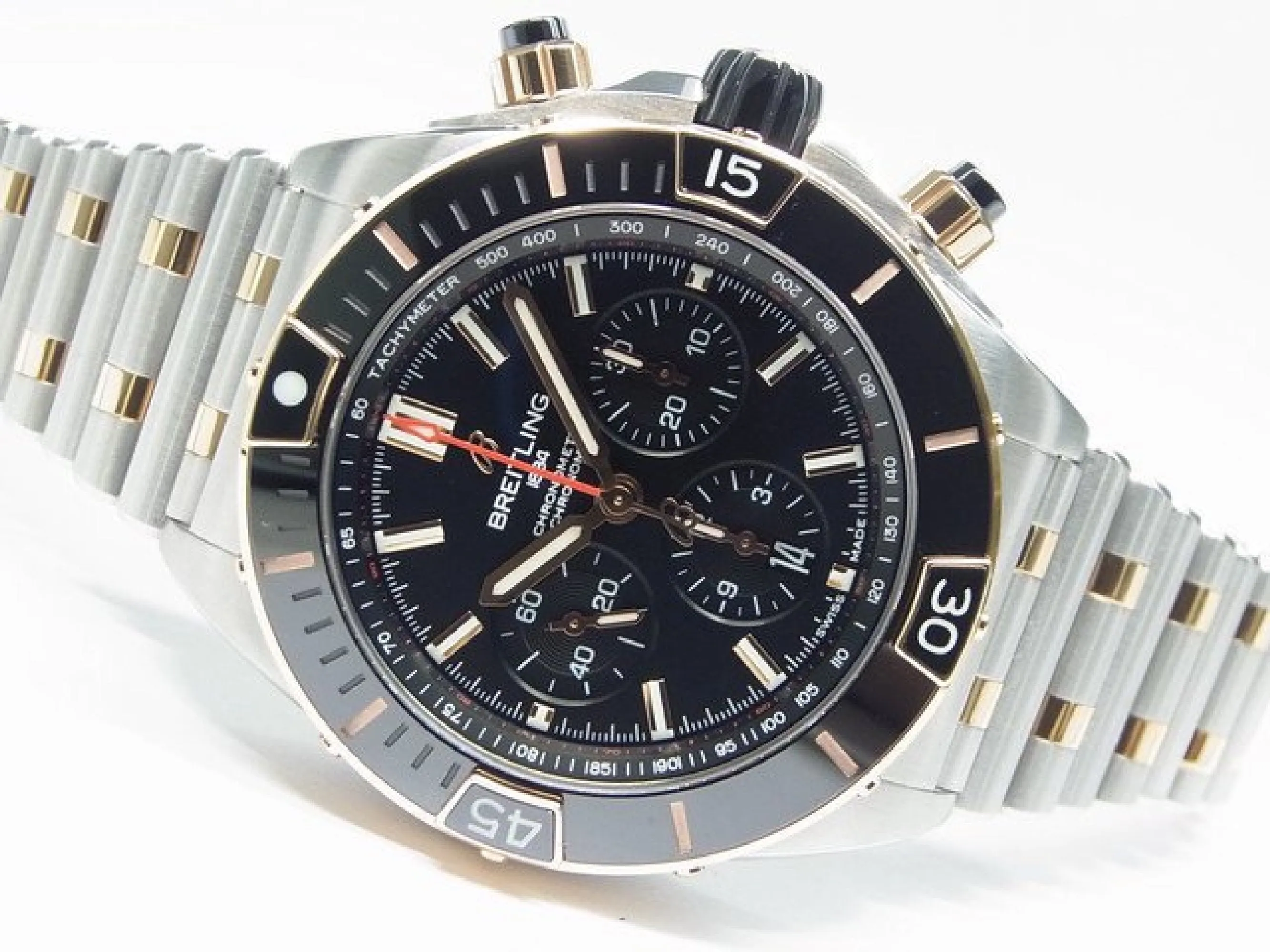 BREITLING Super Chrono Mat B01 44 SS x red gold black Mens 183687531