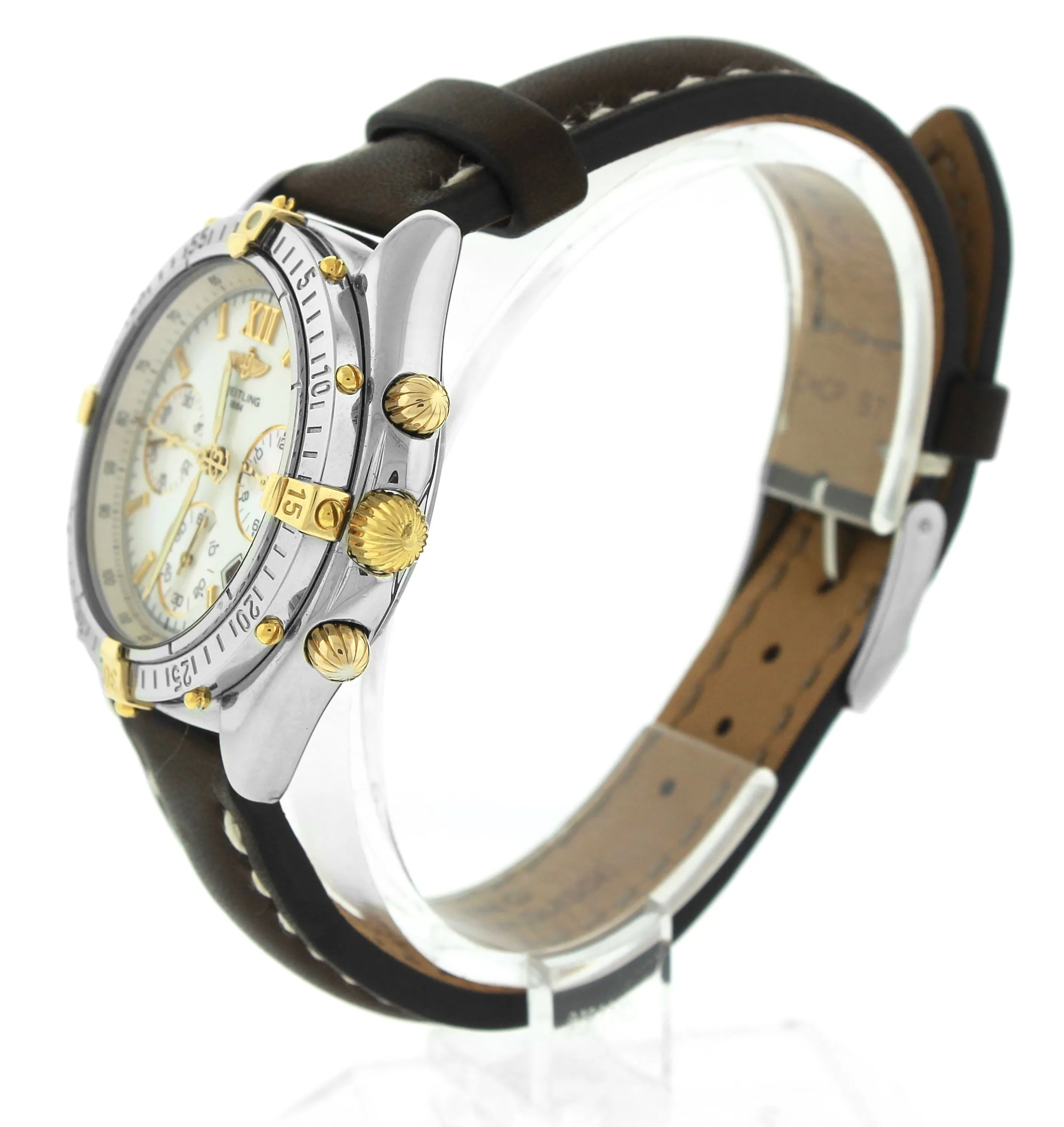Breitling Windrider Jetstream Chronograph 36mm MOP B55348 Two Tone Quartz Watch