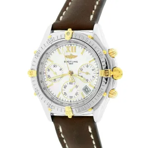 Breitling Windrider Jetstream Chronograph 36mm MOP B55348 Two Tone Quartz Watch
