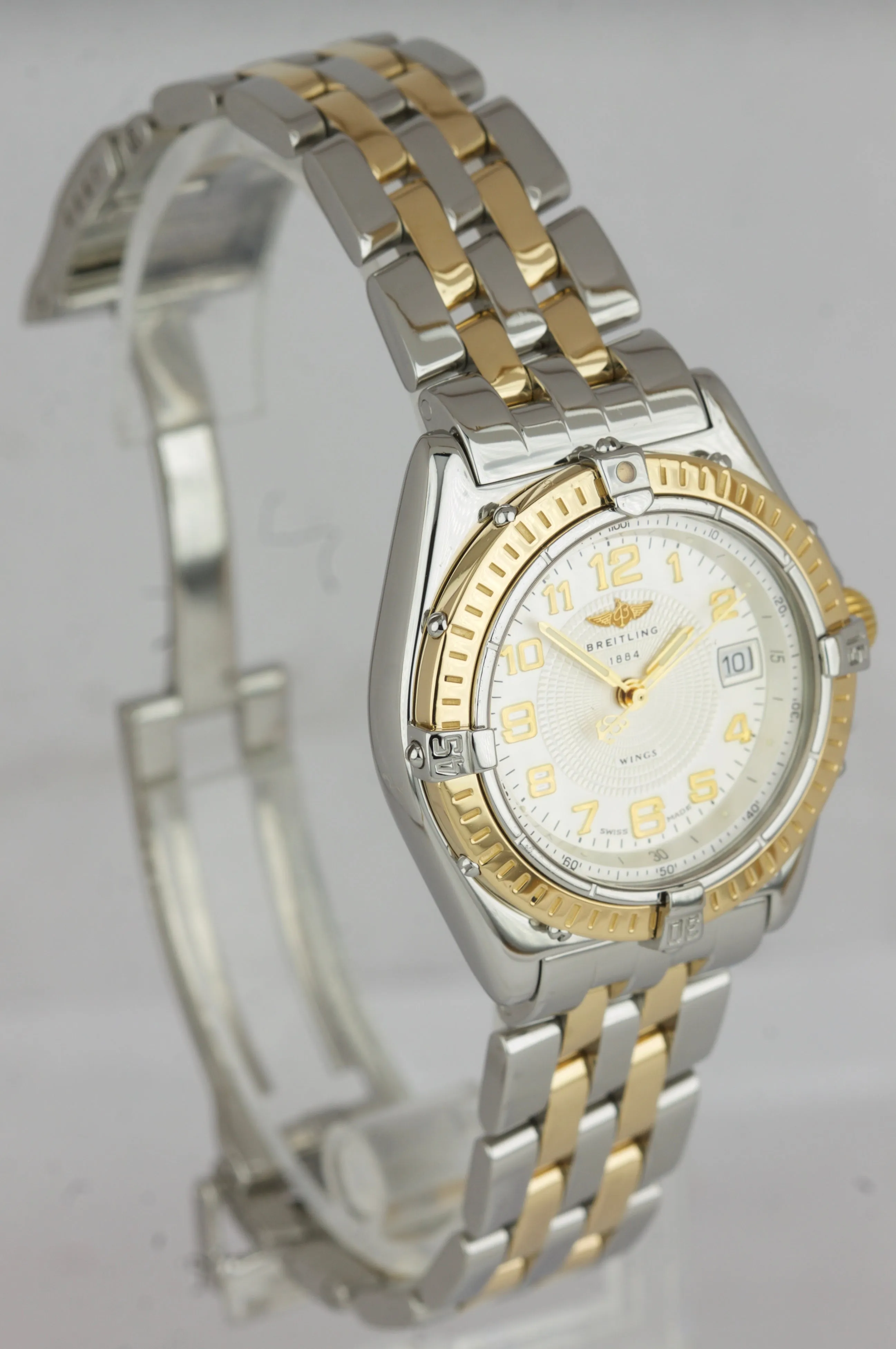 Breitling Wings Two-Tone 18K Gold Stainless Silver 31.5mm D67050 Quartz Watch