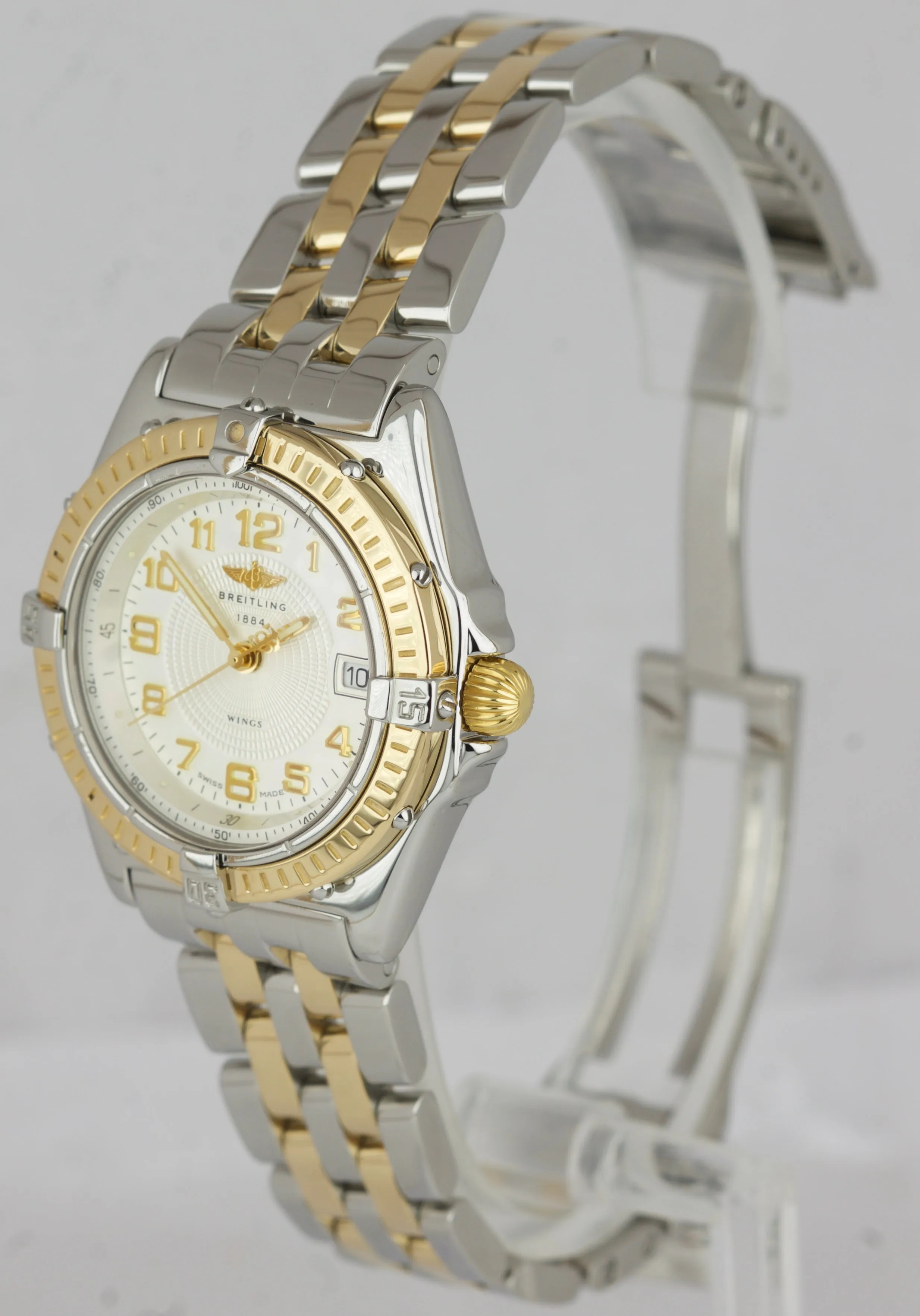 Breitling Wings Two-Tone 18K Gold Stainless Silver 31.5mm D67050 Quartz Watch