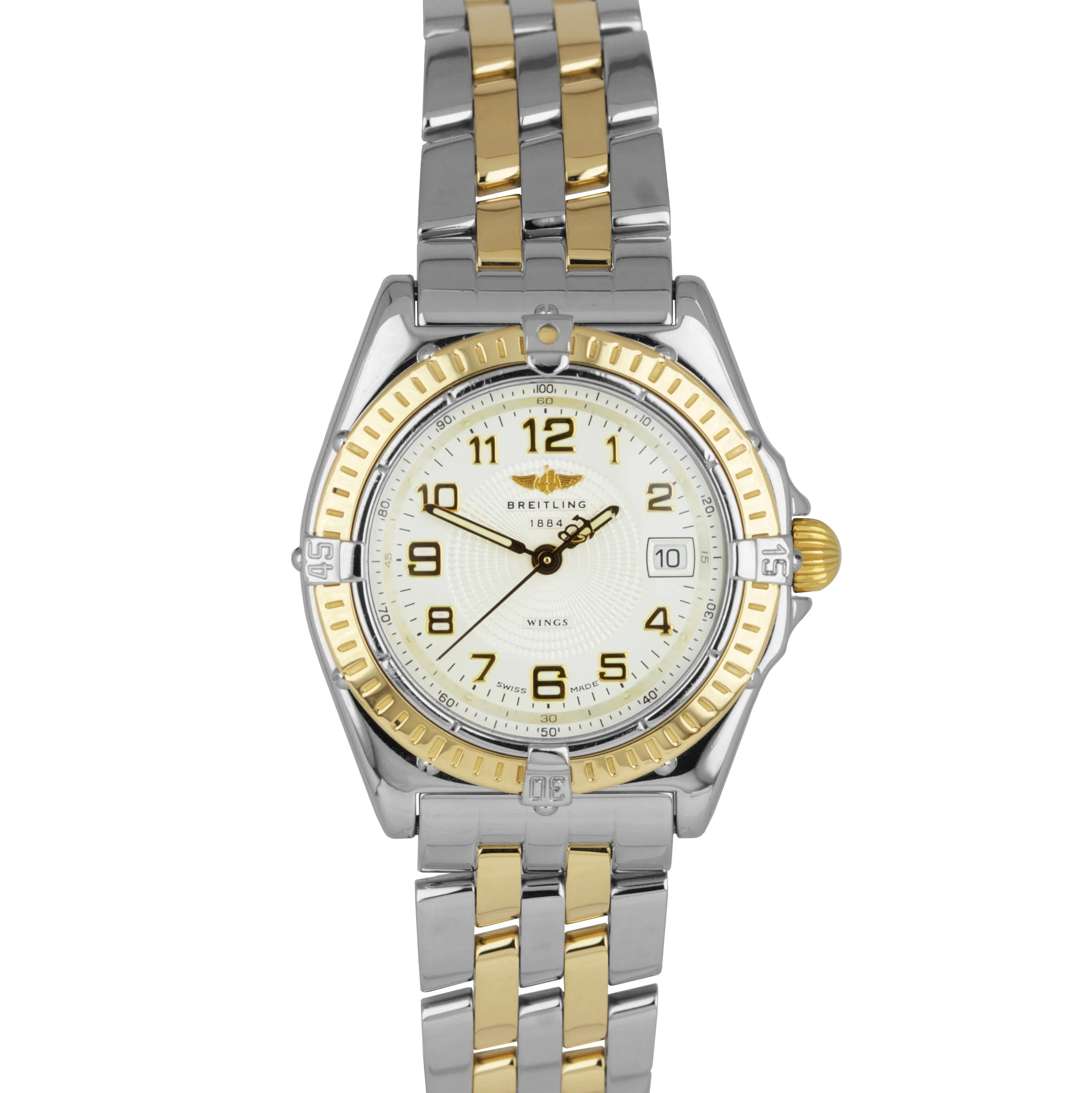 Breitling Wings Two-Tone 18K Gold Stainless Silver 31.5mm D67050 Quartz Watch