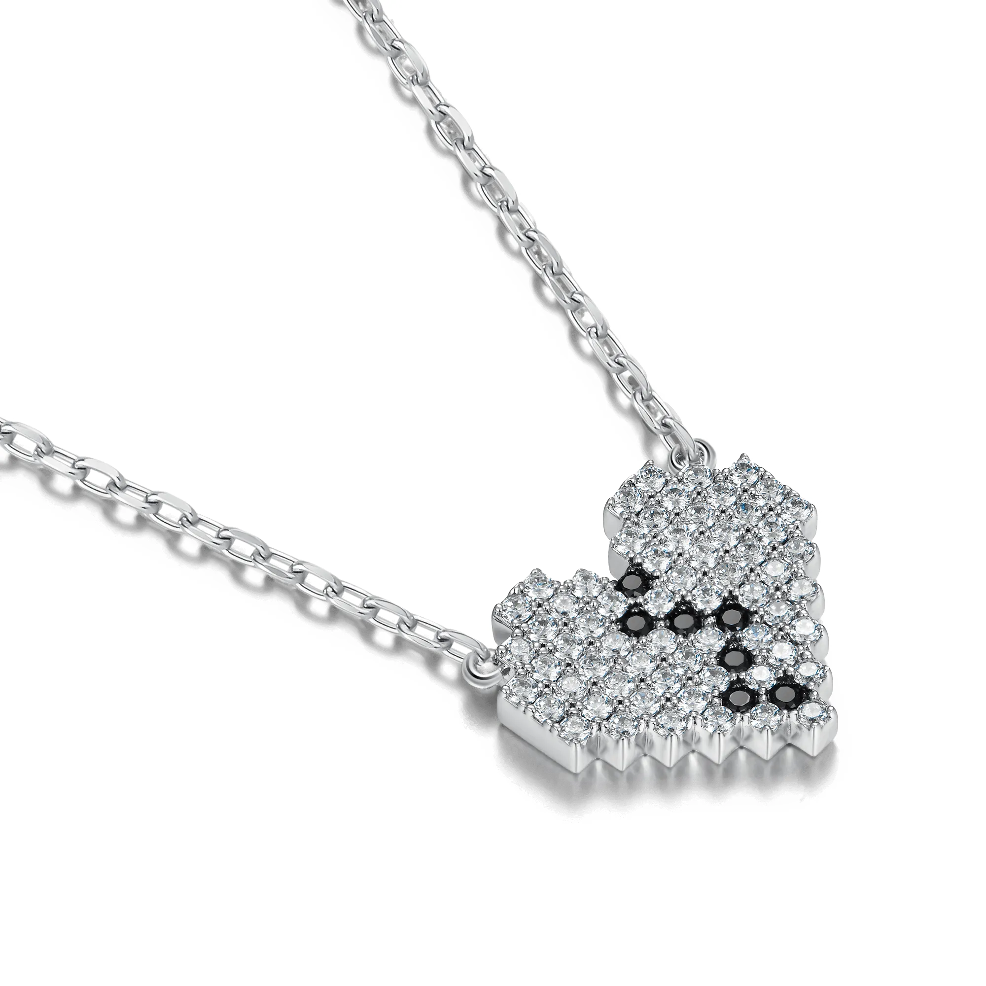 Broken Heart Pixel Adjustable Necklace