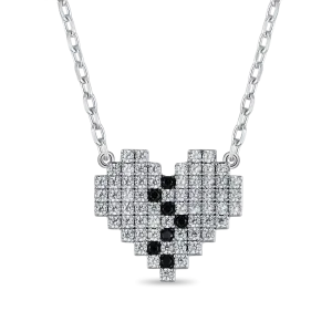 Broken Heart Pixel Adjustable Necklace