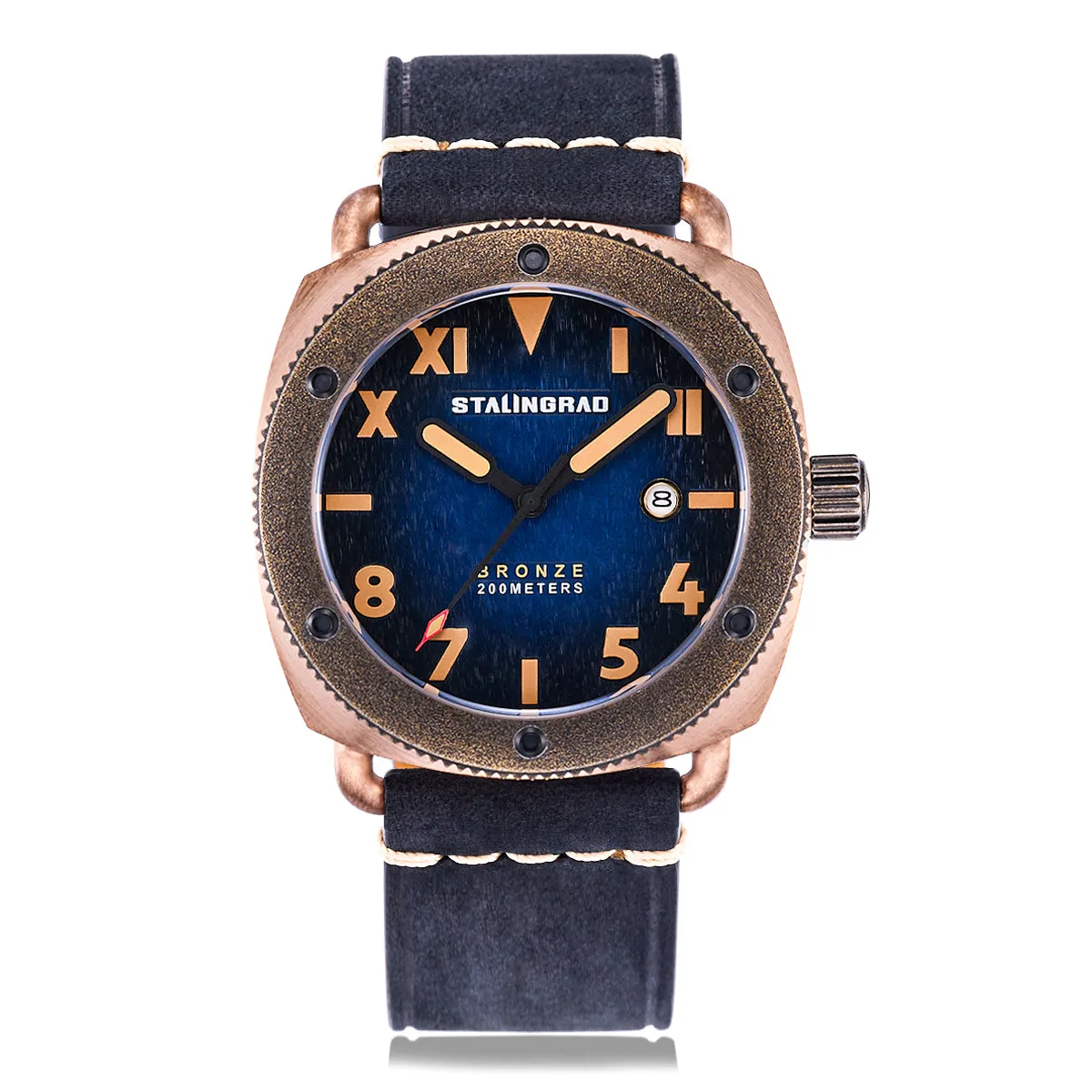 Bronze Defender 200M. Deep Blue Dial. Black Leather Strap. 45mm. SG-0609-05