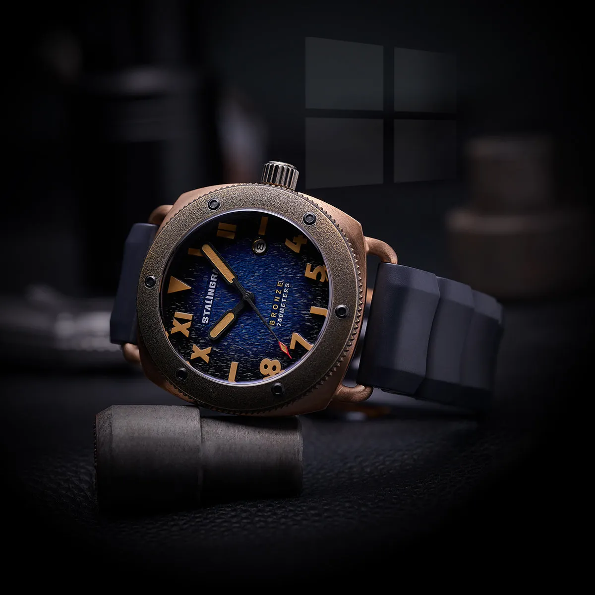 Bronze Defender 200m - Deep Blue Dial. Black Silicon Strap. SG-0609-05A
