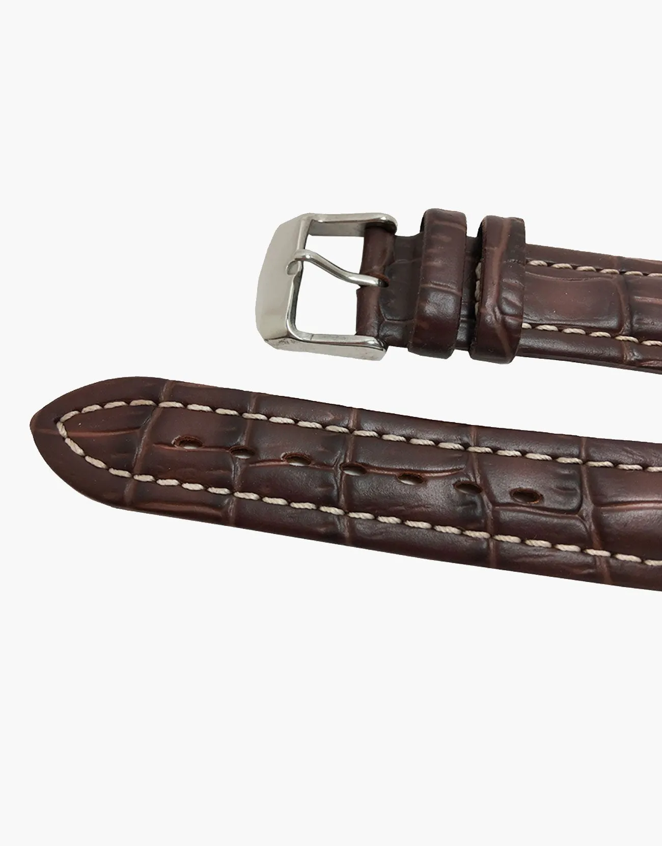 Brown Alligator Grain Leather Watch Band-Water Resistant-Hadley-Roma MS895