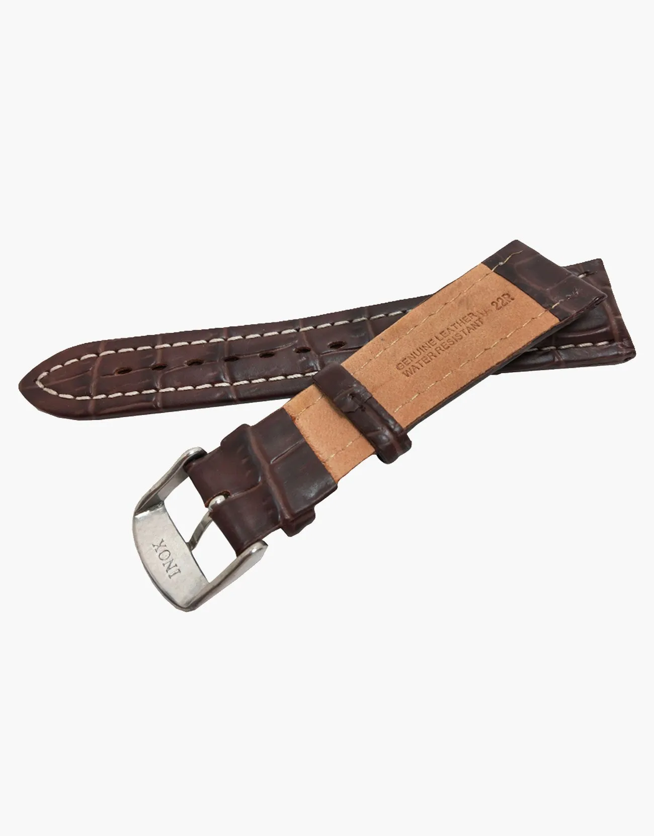 Brown Alligator Grain Leather Watch Band-Water Resistant-Hadley-Roma MS895