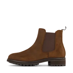 Bryson Waxed Suede Chelsea Boot Chocolate Brown