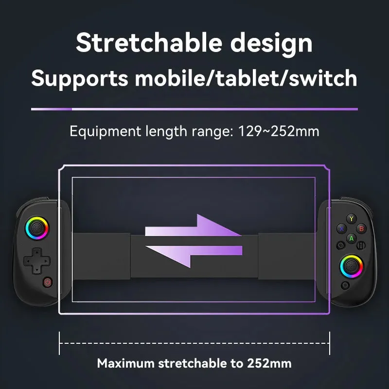 BSP D8 RGB Wireless Tablet Controller with Bluetooth Stretching Joystick for Switch Gaming